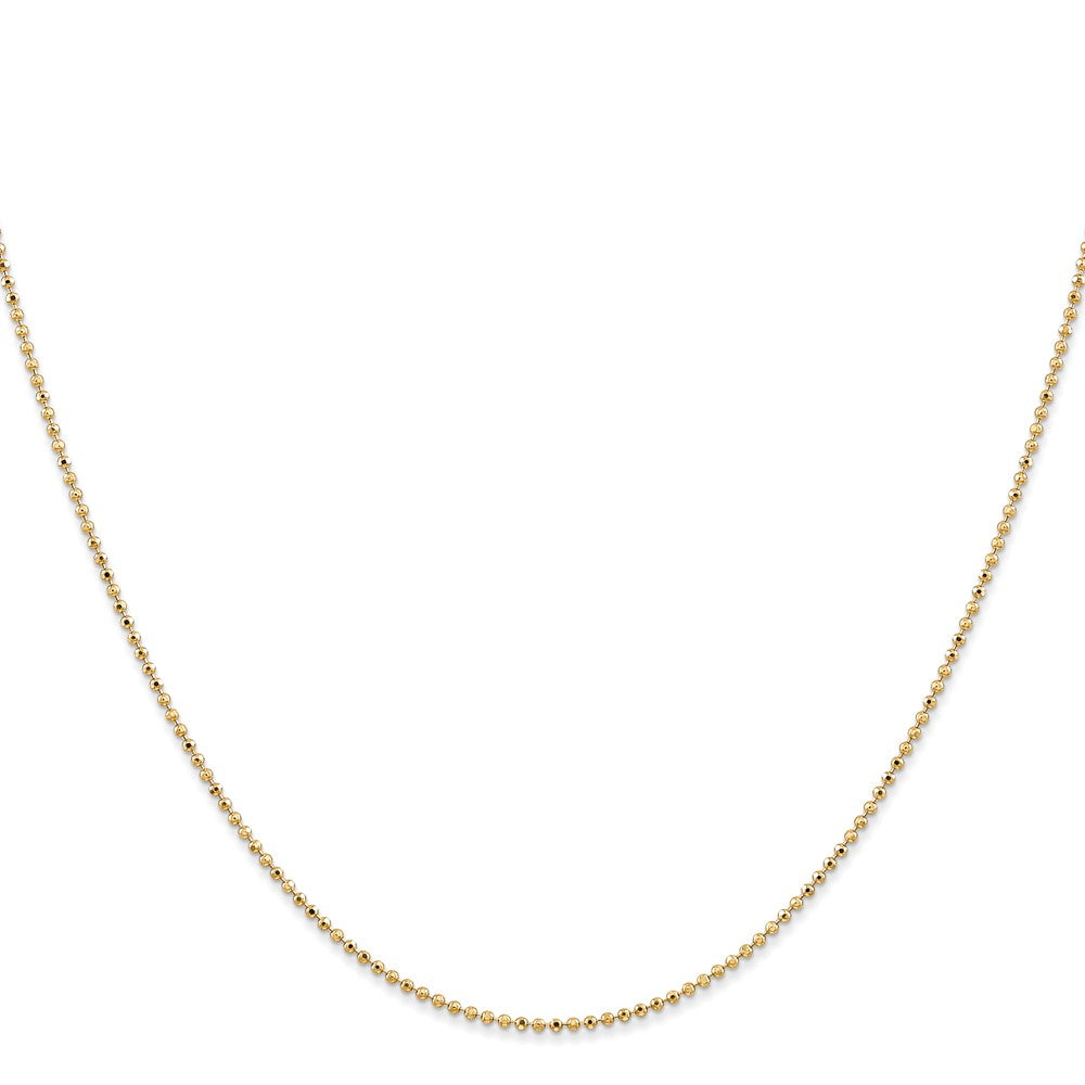 14K 14 inch 1.2mm Diamond-cut Beaded with Lobter Clasp Pendant Chain