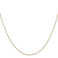 14K 16 inch 1.2mm Diamond-cut Beaded with Lobter Clasp Pendant Chain