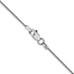 14K White Gold 22 inch 1mm Parisian Wheat with Lobster Clasp Chain