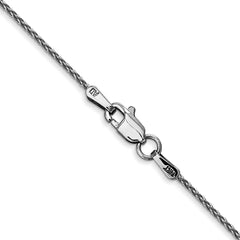 14K White Gold 16 inch 1.2mm Parisian Wheat with Lobster Clasp Chain