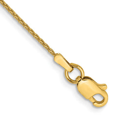14k 9 inch 1mm Parisian Wheat with Lobster Clasp Anklet