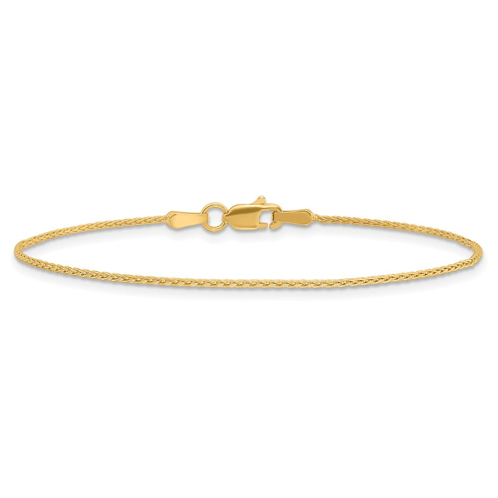 14k 8 inch 1.2mm Parisian Wheat with Lobster Clasp Bracelet