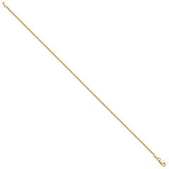 14k 9 inch 1.5mm Parisian Wheat with Lobster Clasp Anklet