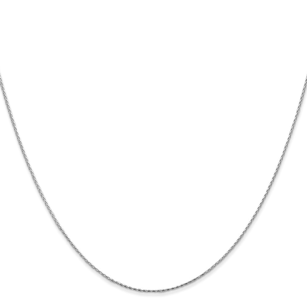 14K White Gold 14 inch .8mm Diamond-cut Parisian Wheat with Lobster Clasp Chain