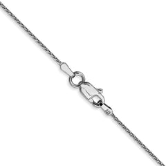 14K White Gold 22 inch .8mm Diamond-cut Parisian Wheat with Lobster Clasp Chain