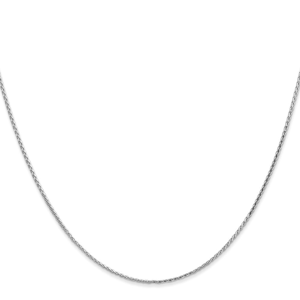 14K White Gold 30 inch 1mm Diamond-cut Parisian Wheat with Lobster Clasp Chain