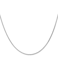 14K White Gold 24 inch 1mm Diamond-cut Parisian Wheat with Lobster Clasp Chain