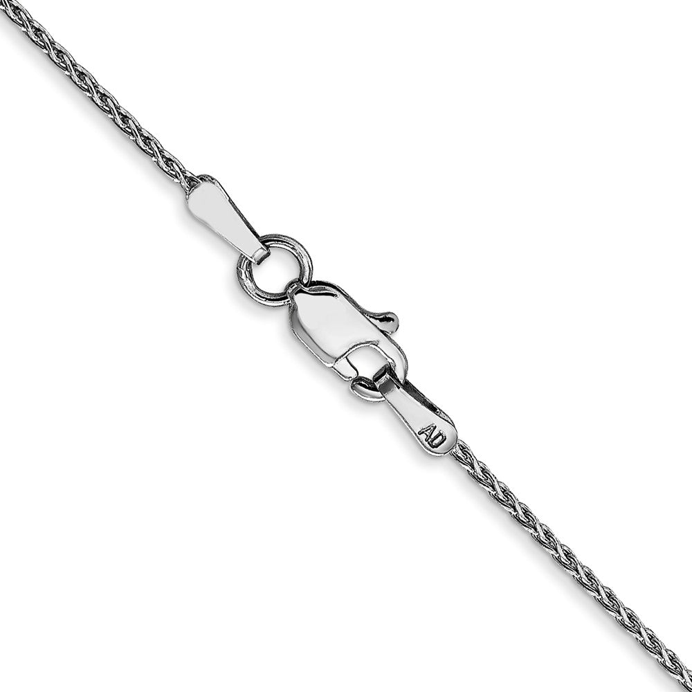 14K White Gold 20 inch 1mm Diamond-cut Parisian Wheat with Lobster Clasp Chain