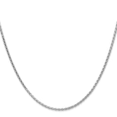 14K White Gold 24 inch 1.9mm Diamond-cut Parisian Wheat with Lobster Clasp Chain