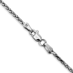 14K White Gold 30 inch 1.9mm Diamond-cut Parisian Wheat with Lobster Clasp Chain