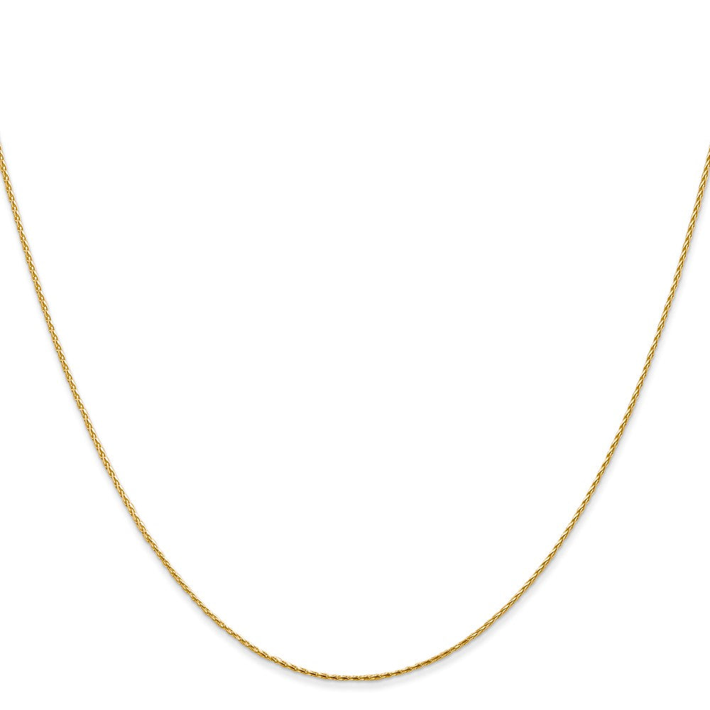 14K 14 inch .8mm Diamond-cut Parisian Wheat with Lobster Clasp Chain