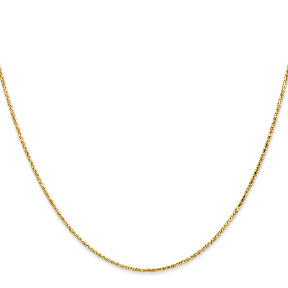 14K 24 inch 1mm Diamond-cut Parisian Wheat with Lobster Clasp Chain