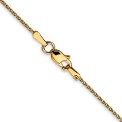 14K 30 inch 1mm Diamond-cut Parisian Wheat with Lobster Clasp Chain