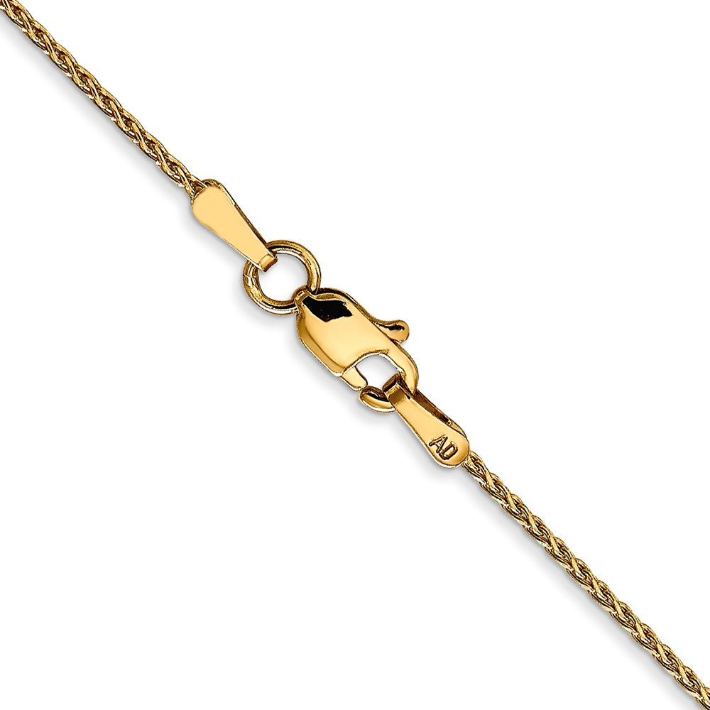 14K 22 inch 1mm Diamond-cut Parisian Wheat with Lobster Clasp Chain