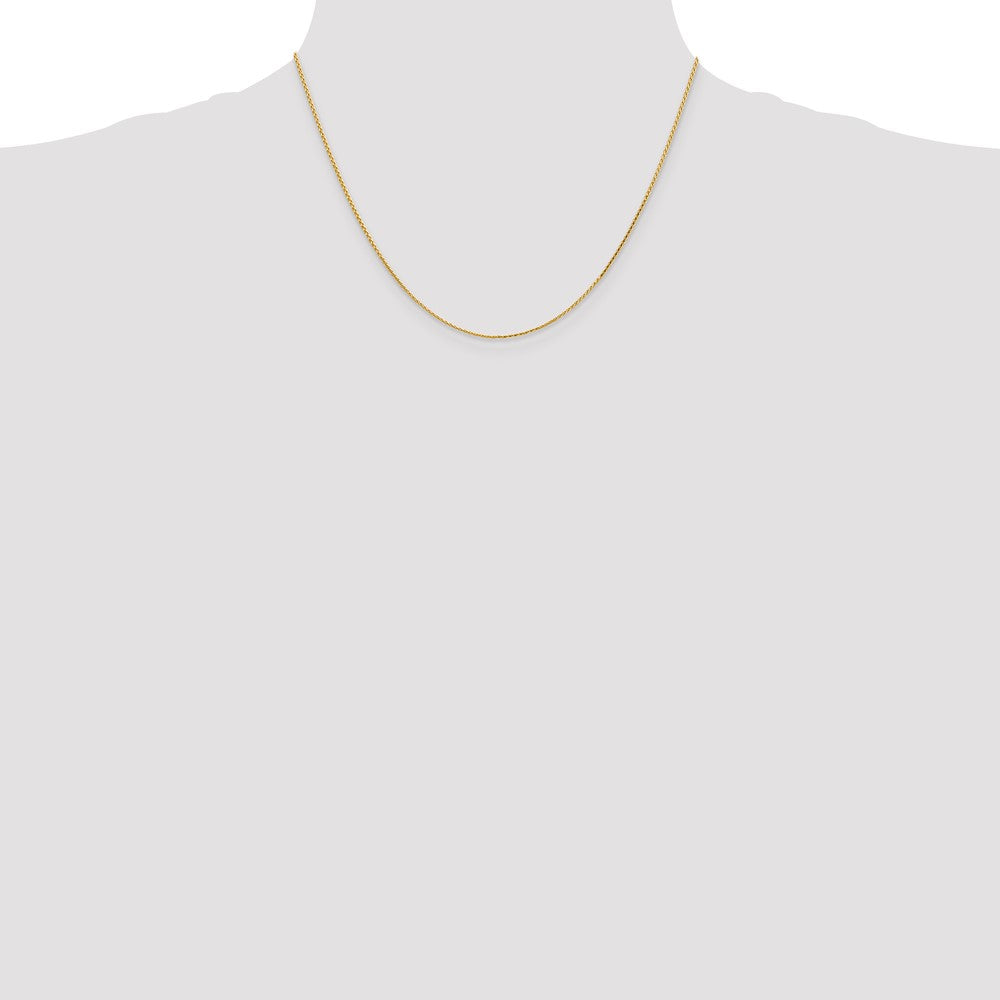 14K 18 inch 1mm Diamond-cut Parisian Wheat with Lobster Clasp Chain