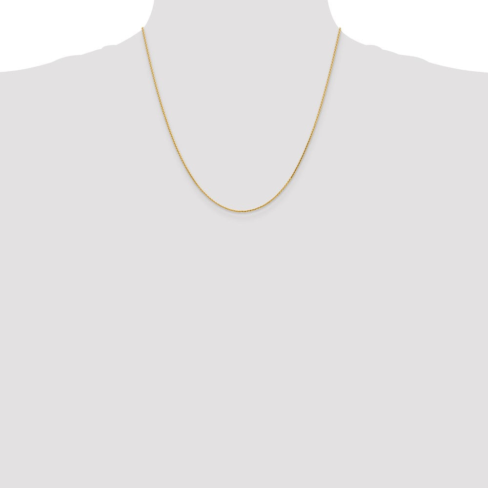 14K 20 inch 1mm Diamond-cut Parisian Wheat with Lobster Clasp Chain