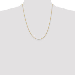 14K 22 inch 1mm Diamond-cut Parisian Wheat with Lobster Clasp Chain