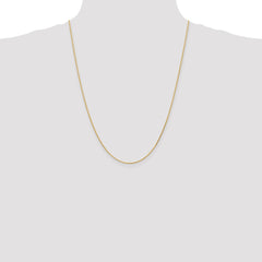 14K 24 inch 1mm Diamond-cut Parisian Wheat with Lobster Clasp Chain