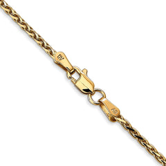 14K 24 inch 1.9mm Diamond-cut Parisian Wheat with Lobster Clasp Chain