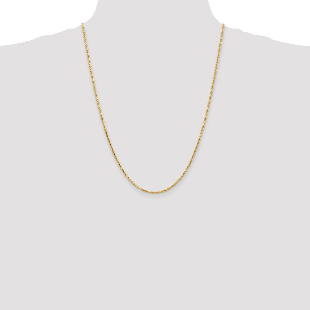 14K 24 inch 1.9mm Diamond-cut Parisian Wheat with Lobster Clasp Chain