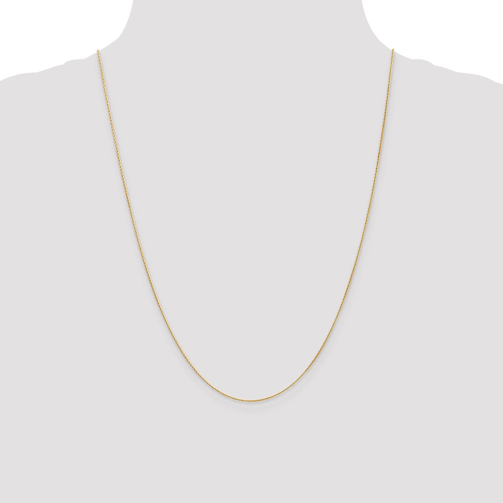 14K 24 inch .7mm Round Parisian Wheat with Lobster Clasp Chain