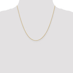 14K 20 inch 1mm Round Parisian Wheat with Lobster Clasp Chain