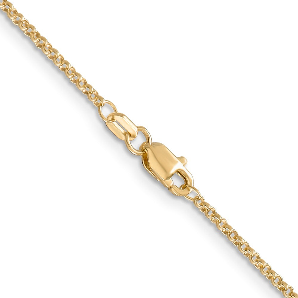 14K 24 inch 1.55mm Rolo with Lobster Clasp Pendant Chain