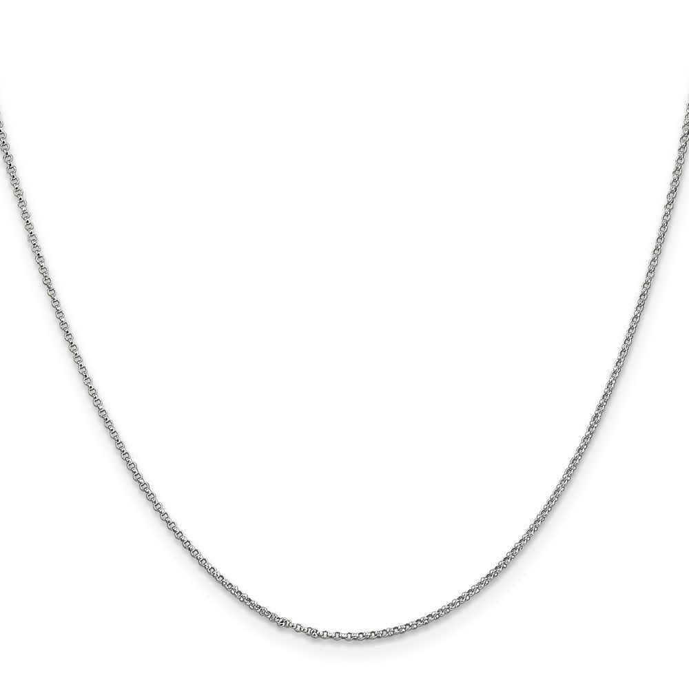 14K White Gold 20 inch 1.15mm Rolo with Lobster Clasp Pendant Chain