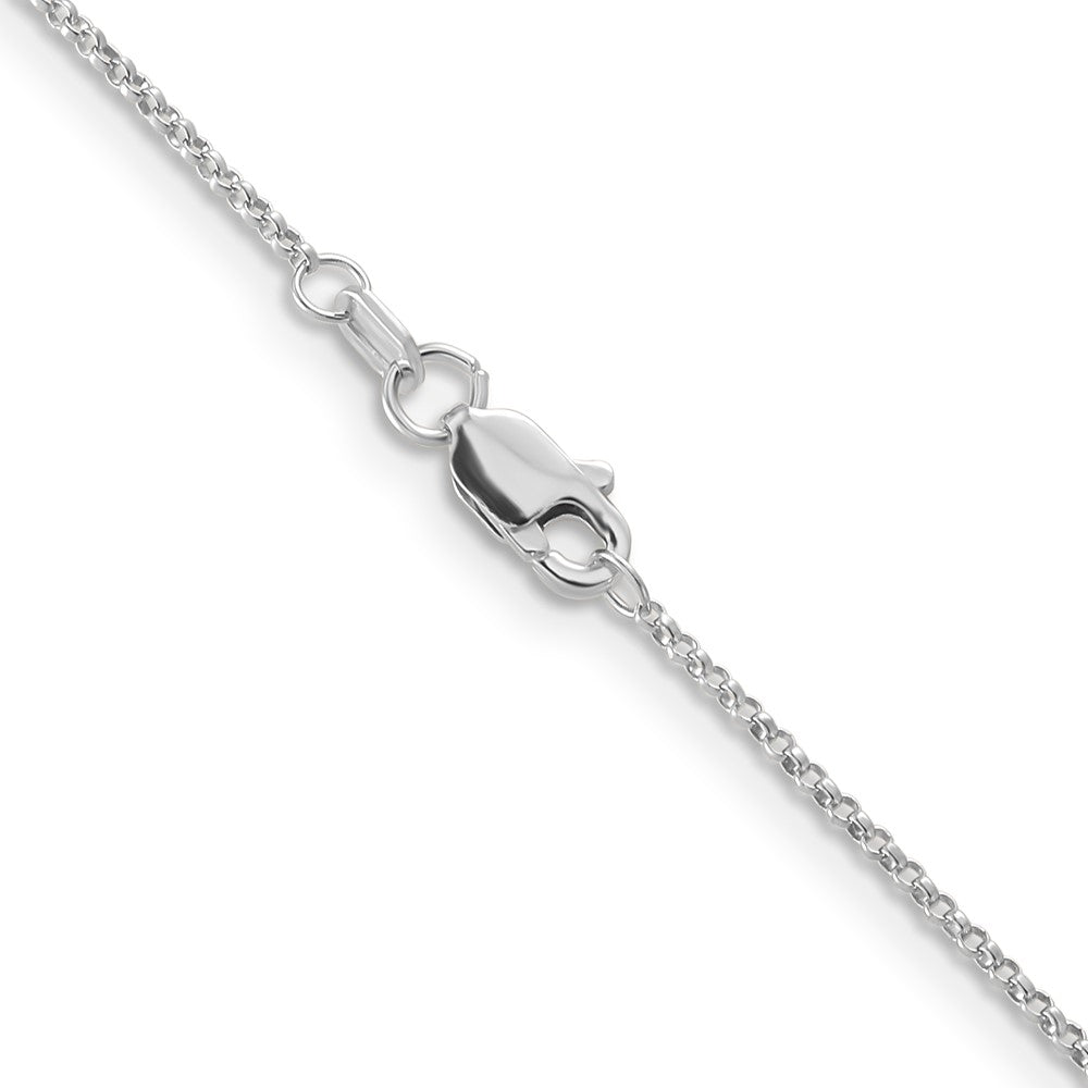 14K White Gold 20 inch 1.15mm Rolo with Lobster Clasp Pendant Chain