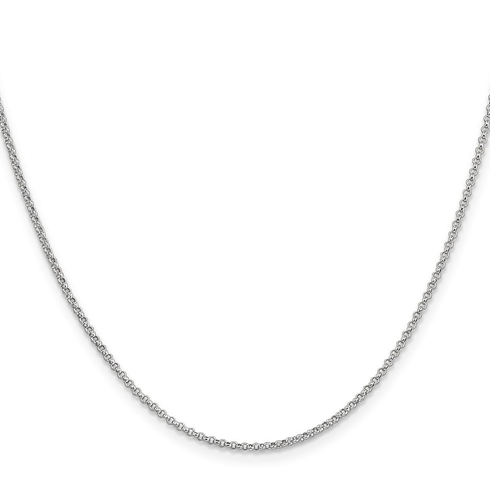 14K White Gold 16 inch 1.55mm Rolo with Lobster Clasp Pendant Chain