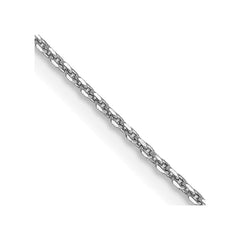 14K White Gold 30 inch .9mm Diamond-cut Round Open Link Cable with Lobster Clasp Chain