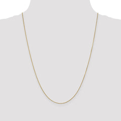 14K 24 inch .9mm Diamond-cut Round Open Link Cable with Lobster Clasp Chain