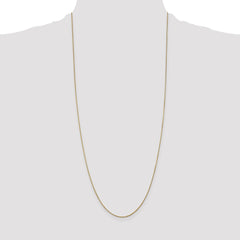 14K 30 inch .9mm Diamond-cut Round Open Link Cable with Lobster Clasp Chain