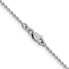 14K White Gold 22 inch 1.4mm Forzantine Cable with Lobster Clasp Chain