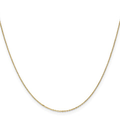 14K 22 inch .8mm Diamond-cut Cable with Spring Ring Clasp Chain