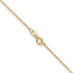 14K 22 inch .8mm Diamond-cut Cable with Spring Ring Clasp Chain