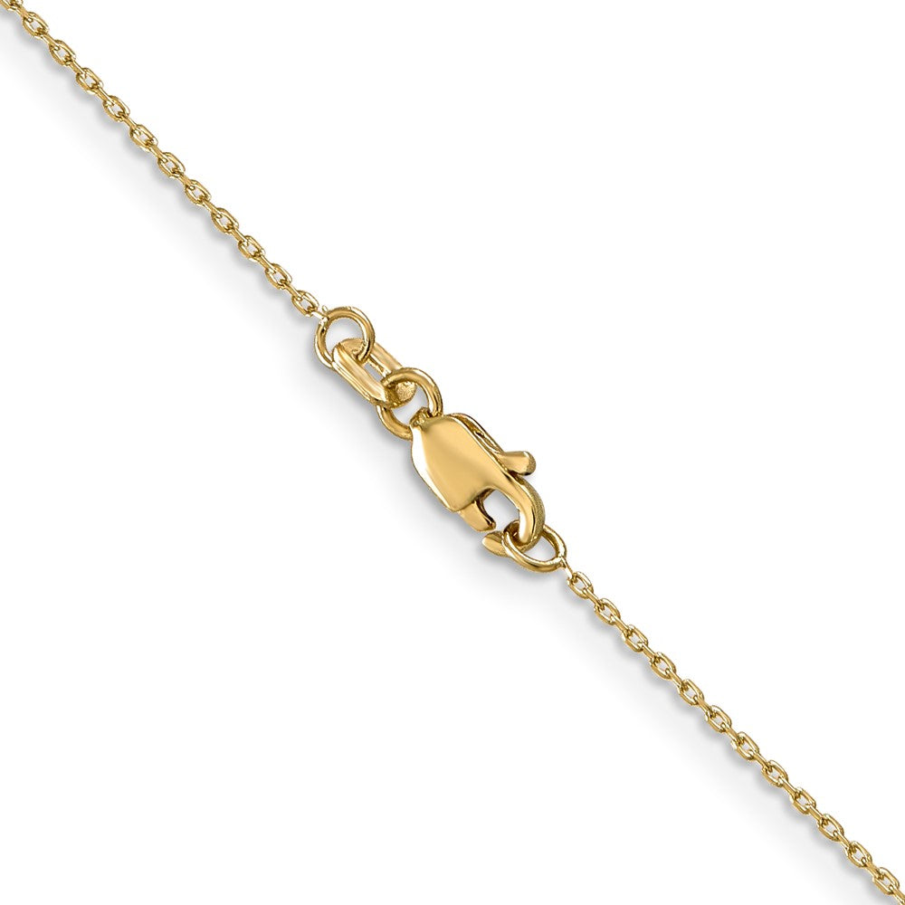 14K 24 inch .8mm Diamond-cut Cable with Lobster Clasp Chain