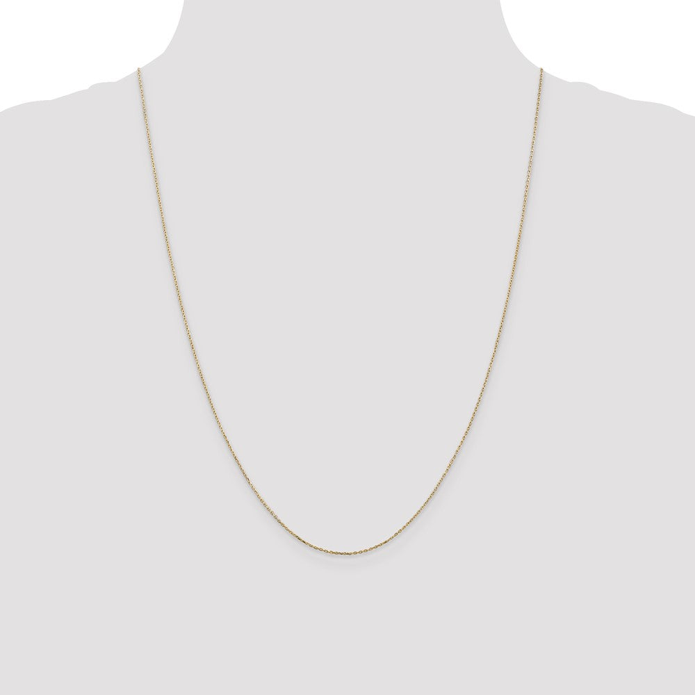 14K 24 inch .8mm Diamond-cut Cable with Lobster Clasp Chain