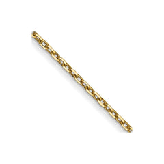 14K 24 inch .8mm Diamond-cut Cable with Spring Ring Clasp Chain