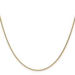 14K 14 inch 1mm Round Open Link Cable with Lobster Clasp Chain