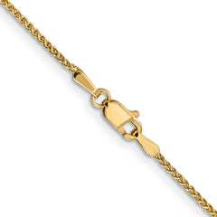 14K 24 inch 1.25mm Diamond-cut Spiga with Lobster Clasp Chain