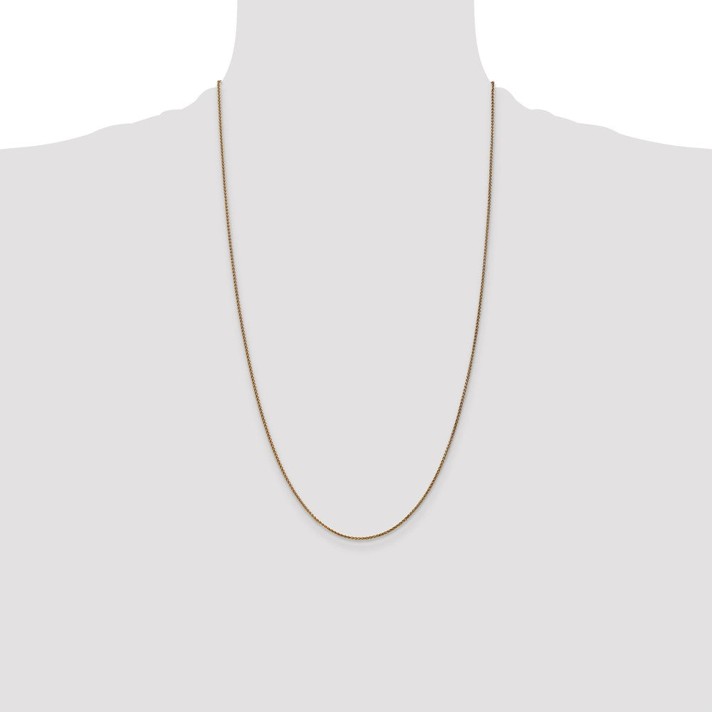 14K 26 inch 1.25mm Diamond-cut Spiga with Lobster Clasp Chain