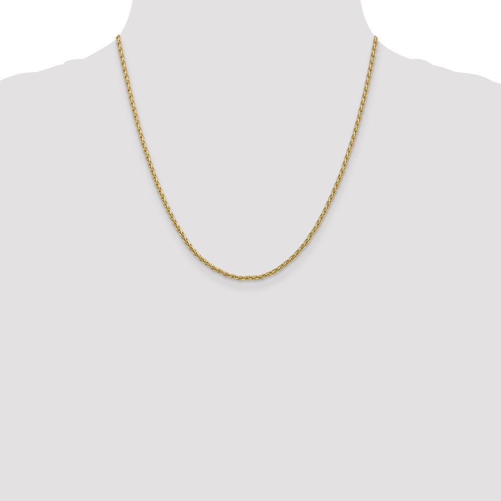 14k 20 inch 2.25mm Parisian Wheat with Lobster Clasp Chain