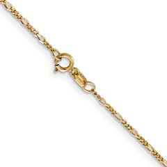 14K 20 inch 1.25mm Flat Figaro with Spring Pendant Ring Pendant Chain