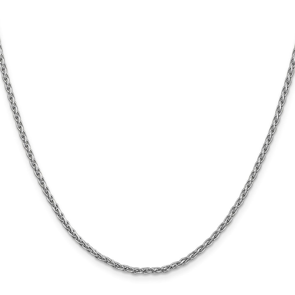 14K White Gold 18 inch 2.25mm Parisian Wheat with Lobster Clasp Chain