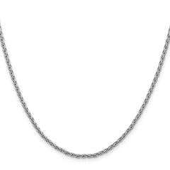 14K White Gold 18 inch 2.25mm Parisian Wheat with Lobster Clasp Chain