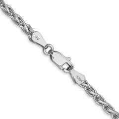 14K White Gold 24 inch 4mm Parisian Wheat with Lobster Clasp Chain