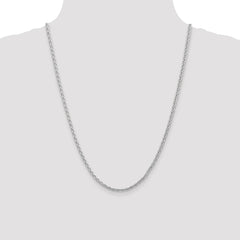 14K White Gold 24 inch 4mm Parisian Wheat with Lobster Clasp Chain