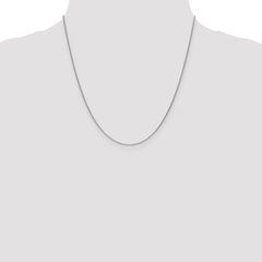 14K White Gold 20 inch 1mm Round Open Link Cable with Lobster Clasp Chain