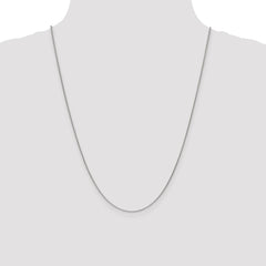 14K White Gold 24 inch 1mm Round Open Link Cable with Lobster Clasp Chain